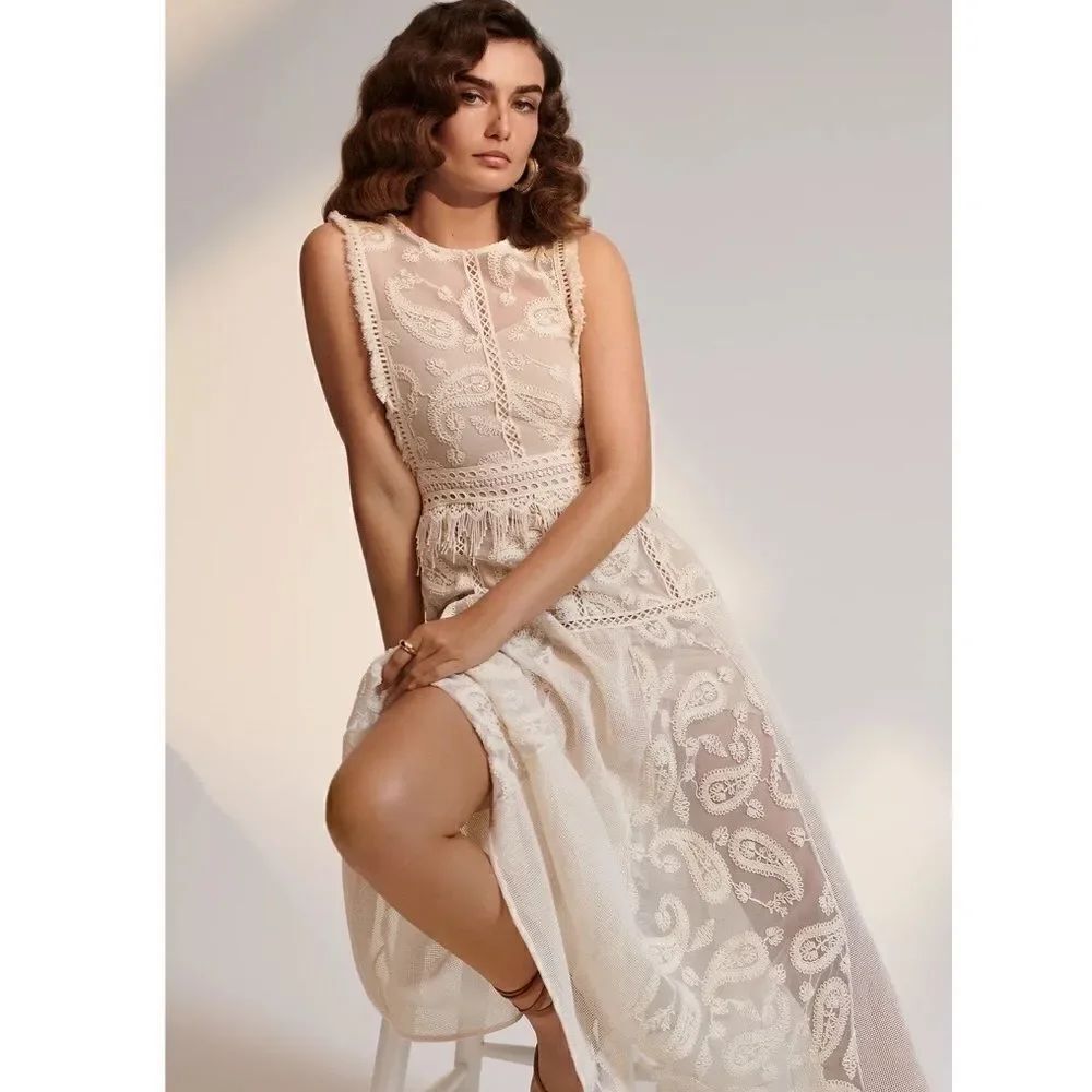 Anthropologie Beatrice B Allover Lace Midi Dress